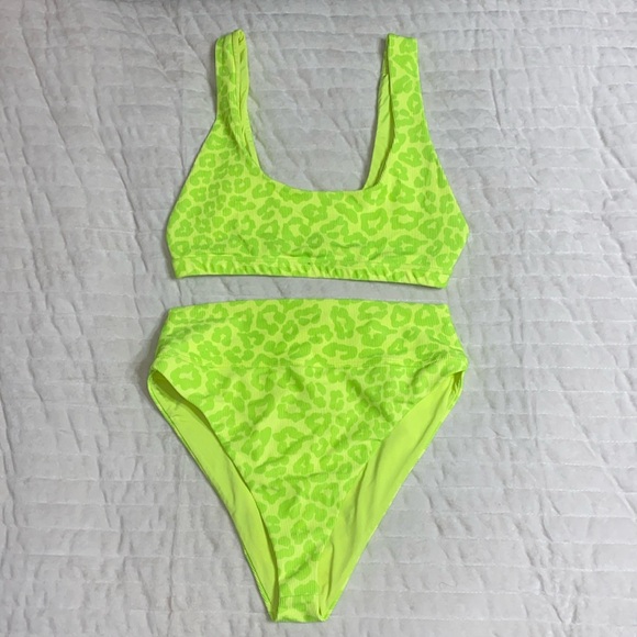 Beach Riot High Waisted Leopard Bikini M/L - Picture 4 of 8